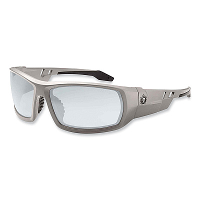 ergodyne Skullerz Odin Safety Glasses, Matte Gray Nylon Impact Frame, Indoor/Outdoor Polycarbonate Lens (EGO50180)