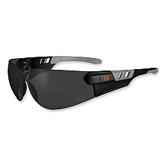 ergodyne Skullerz Saga Frameless Safety Glasses, Black Nylon Impact Frame, Anti-Fog Smoke Polycarbonate Lens (EGO59133)