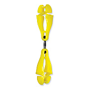 ergodyne Squids 3420 Dual Clip Swivel Glove Clip Holder, 1 x 0.6 x 5.5, Acetal Copolymer, Lime, 100/Pack (EGO19519BULK)