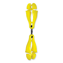 ergodyne Squids 3420 Dual Clip Swivel Glove Clip Holder, 1 x 0.6 x 5.5, Acetal Copolymer, Lime, 100/Pack (EGO19519BULK)