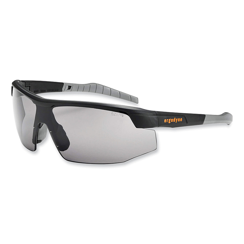 ergodyne Skullerz Skoll Safety Glasses, Matte Black Nylon Impact Frame, Smoke Polycarbonate Lens (EGO59030)
