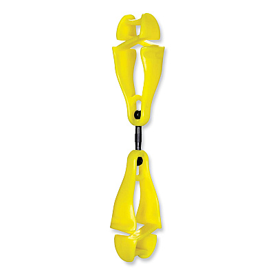 ergodyne Squids 3420 Dual Clip Swivel Glove Clip Holder, 1 x 0.6 x 5.5, Acetal Copolymer, Lime (EGO19419)