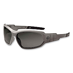 ergodyne Skullerz Loki Safety Glasses/Goggles, Matte Gray Nylon Impact Frame, Polarized Smoke Polycarbonate Lens (EGO56131)