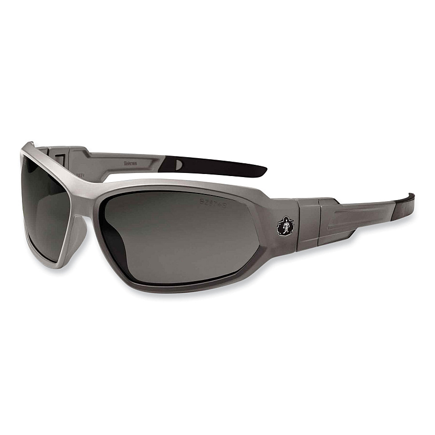 ergodyne Skullerz Loki Safety Glasses/Goggles, Matte Gray Nylon Impact Frame, Polarized Smoke Polycarbonate Lens (EGO56131)