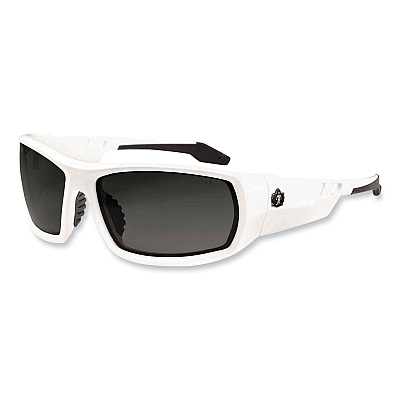 ergodyne Skullerz Odin Safety Glasses, White Nylon Impact Frame, Polarized Smoke Polycarbonate Lens (EGO50231)