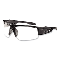 ergodyne Skullerz Dagr Safety Glasses, Black Nylon Impact Frame, Anti-Fog Clear Polycarbonate Lens (EGO52003)