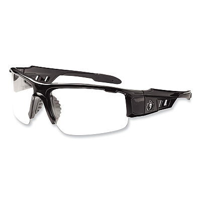 ergodyne Skullerz Dagr Safety Glasses, Black Nylon Impact Frame, Anti-Fog Clear Polycarbonate Lens (EGO52003)