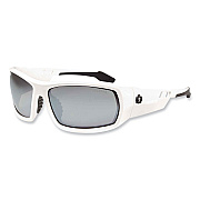 ergodyne Skullerz Odin Safety Glasses, White Nylon Impact Frame, Silver Mirror Polycarbonate Lens (EGO50242)