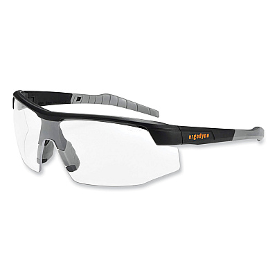ergodyne Skullerz Skoll Safety Glasses, Matte Black Nylon Impact Frame, Clear Polycarbonate Lens (EGO59000)