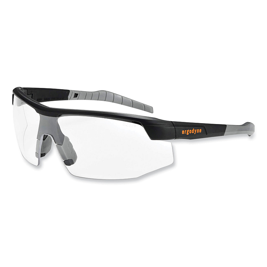 ergodyne Skullerz Skoll Safety Glasses, Matte Black Nylon Impact Frame, Clear Polycarbonate Lens (EGO59000)
