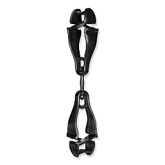 ergodyne Squids 3420 Dual Clip Swivel Glove Clip Holder, 1 x 0.6 x 5.5, Acetal Copolymer, Black (EGO19412)