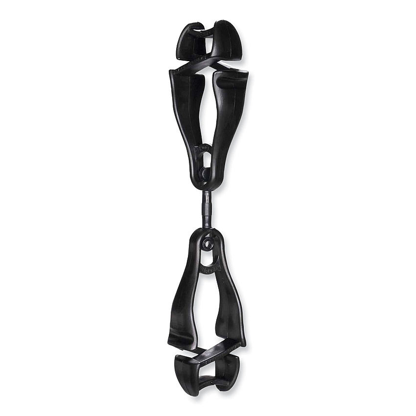 ergodyne Squids 3420 Dual Clip Swivel Glove Clip Holder, 1 x 0.6 x 5.5, Acetal Copolymer, Black (EGO19412)