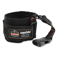 ergodyne Squids 3116 Pull-On Wrist Lanyard with Buckle, 3 lb Max Working Capacity, 7.5" Long, Black (EGO19057)
