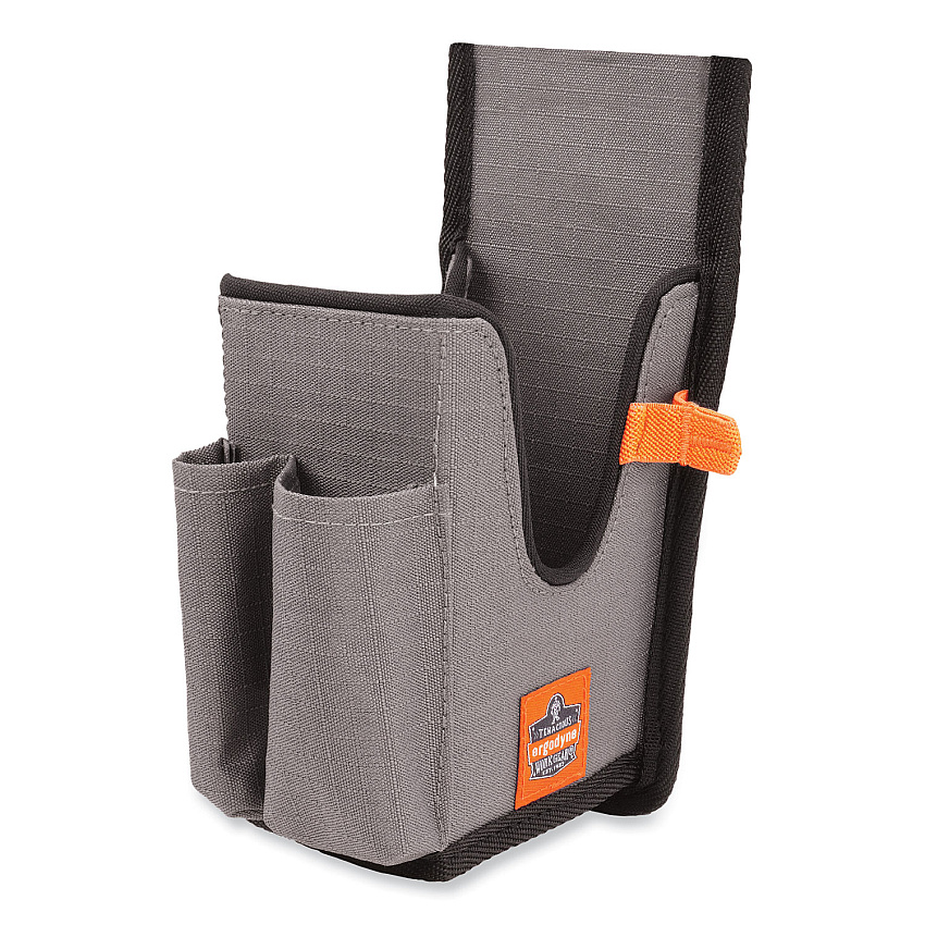 ergodyne Squids 5540 Handheld Barcode Scanner Holster with Belt Loop, Small, 2.75 x 3.5 x 7.3, Polyester, Gray (EGO19180)