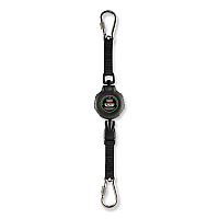ergodyne Squids 3000 Retractable Tool Lanyard with Carabiner Anchor, 1 lb Working Capacity, 48" Long, Black (EGO19300)