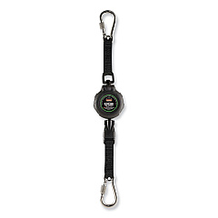 ergodyne Squids 3000 Retractable Tool Lanyard with Carabiner Anchor, 1 lb Working Capacity, 48" Long, Black (EGO19300)