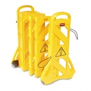 Rubbermaid Commercial Portable Mobile Safety Barrier, Plastic, 13 ft x 40", Yellow (9S1100YEL)