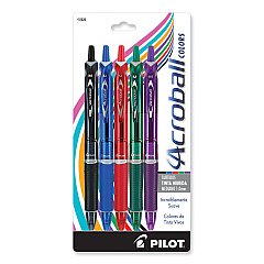 Pilot Acroball Colors Advanced Ink Hybrid Gel Pen, Retractable, Medium 1 mm, Assorted Ink and Barrel Colors, 5/Pack (PIL31820)