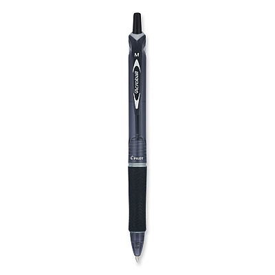Pilot Acroball Colors Advanced Ink Hybrid Gel Pen, Retractable, Medium 1 mm, Black Ink, Smoke/Black Barrel (PIL31821)