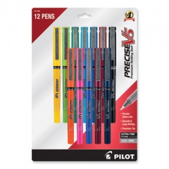 Pilot Precise V5 Roller Ball Pen, Stick, Fine 0.5 mm, Assorted Ink and Barrel Colors, Dozen (31888)