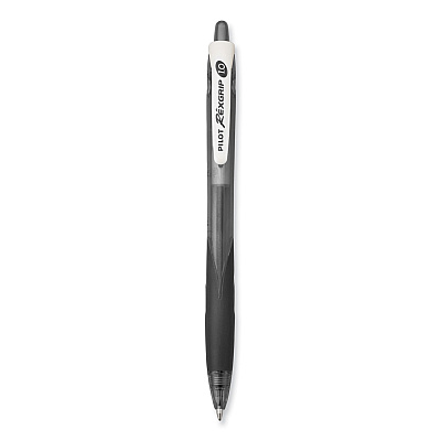 Pilot RexGrip BeGreen Ballpoint Pen, Retractable, Medium 1 mm, Black Ink, Smoke/Black Barrel, Dozen (PIL32370)