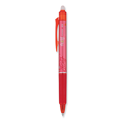 Pilot FriXion Clicker Erasable Gel Pen, Retractable, Extra-Fine 0.5 mm, Red Ink, Red Barrel, Dozen (PIL32522)