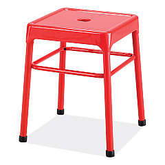 Safco Steel GuestBistro Stool, Backless, Supports Up to 250 lb, 18" Seat Height, Red Seat, Red Base (SAF6604RD)