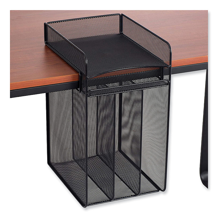 Safco Onyx Vertical Hanging Storage, 4 Sections, Letter Size Files, 10.25" x 12" x 17.1", Black (SAF3241BL)