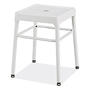 Safco Steel GuestBistro Stool, Backless, Supports Up to 250 lb, 18" Seat Height, White Seat, White Base (SAF6604WH)