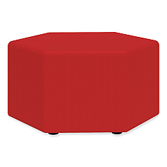 Safco Learn 30" Hexagon Vinyl Ottoman, 30w x 30d x 18h, Red (SAF8124RV)