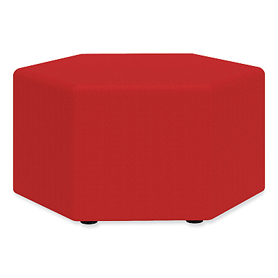 Safco Learn 30" Hexagon Vinyl Ottoman, 30w x 30d x 18h, Red (SAF8124RV)