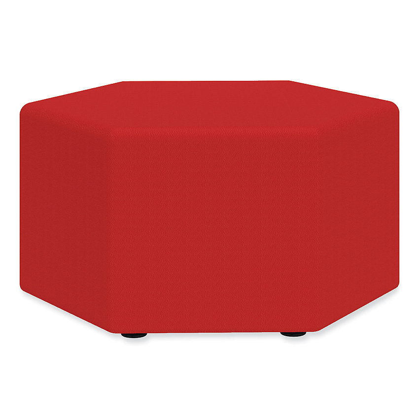 Safco Learn 30" Hexagon Vinyl Ottoman, 30w x 30d x 18h, Red (SAF8124RV)
