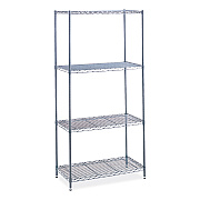 Safco Industrial Wire Shelving, Four-Shelf, 36w x 24d x 72h, Metallic Gray (SAF5288GR)