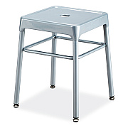 Safco Steel GuestBistro Stool, Backless, Supports Up to 250 lb, 18" Seat Height, Silver Seat, Silver Base (SAF6604SL)