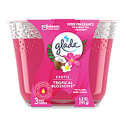Glade Exotic Tropical Blossoms Candle, 6.8 oz, Glass, 3/Carton (324406)