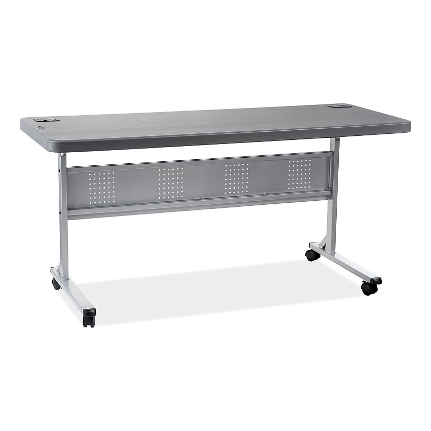 NPS Flip-N-Store Training Table, Rectangular, 24 x 60 x 29.5, Charcoal Gray (NPSBPFT246020)