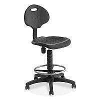 NPS 6700 Series Polyurethane Adj Height Task Chair, Supports 300 lb, 22" to 32" Seat Height, Black Seat, Black Back, Black Base (NPS6722HB)