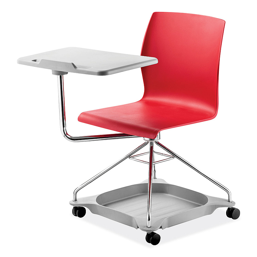 NPS CoGo Mobile Tablet Chair, Supports Up to 440 lb, 18.75" Seat Height, Red Seat, Red Back, Chrome Frame (NPSCOGO40)