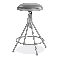 NPS 6500 Series Height Adjustable Heavy Duty Padded Swivel Stool, Supports Up to 500 lb, 24" to 30" Seat Height, Gray (NPS6524H)