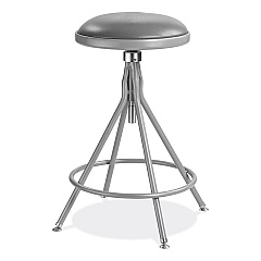 NPS 6500 Series Height Adjustable Heavy Duty Padded Swivel Stool, Supports Up to 500 lb, 24" to 30" Seat Height, Gray (NPS6524H)