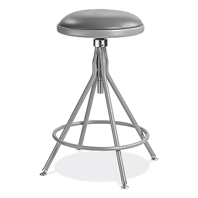 NPS 6500 Series Height Adjustable Heavy Duty Padded Swivel Stool, Supports Up to 500 lb, 24" to 30" Seat Height, Gray (NPS6524H)