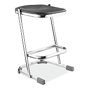 NPS 6600 Series Elephant Z-Stool, Backless, Supports Up to 500 lb, 24" Seat Height, Black Seat, Chrome Frame (NPS6624)