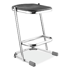 NPS 6600 Series Elephant Z-Stool, Backless, Supports Up to 500 lb, 24" Seat Height, Black Seat, Chrome Frame (NPS6624)