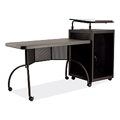 Oklahoma Sound Teacher's WorkPod Desk and Lectern Kit, 68" x 24" x 41", Charcoal Gray (NPSTWP)