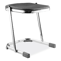 NPS 6600 Series Elephant Z-Stool, Backless, Supports Up to 500lb, 18" Seat Height, Black Seat, Chrome Frame (NPS6618)