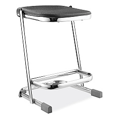 NPS 6600 Series Elephant Z-Stool, Backless, Supports Up to 500 lb, 22" Seat Height, Black Seat, Chrome Frame (NPS6622)