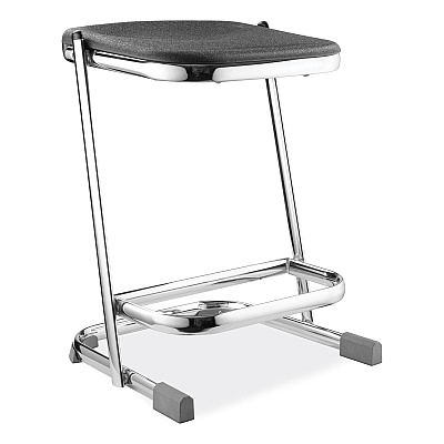 NPS 6600 Series Elephant Z-Stool, Backless, Supports Up to 500 lb, 22" Seat Height, Black Seat, Chrome Frame (NPS6622)