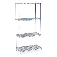 Safco Industrial Wire Shelving, Four-Shelf, 48w x 18d x 72h, Metallic Gray (SAF5291GR)