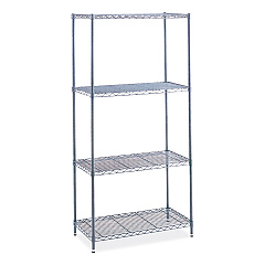 Safco Industrial Wire Shelving, Four-Shelf, 48w x 18d x 72h, Metallic Gray (SAF5291GR)
