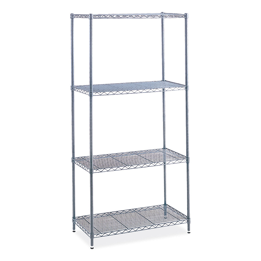 Safco Industrial Wire Shelving, Four-Shelf, 48w x 18d x 72h, Metallic Gray (SAF5291GR)